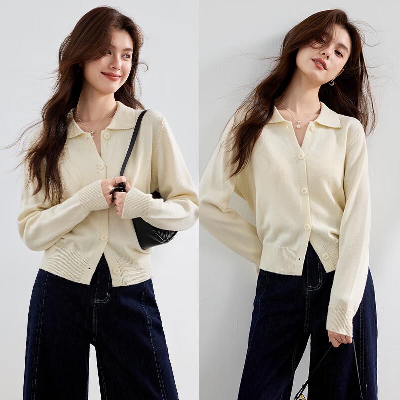 VICTORIA&VERA Women's Wool Blend Polo Knit Sweater