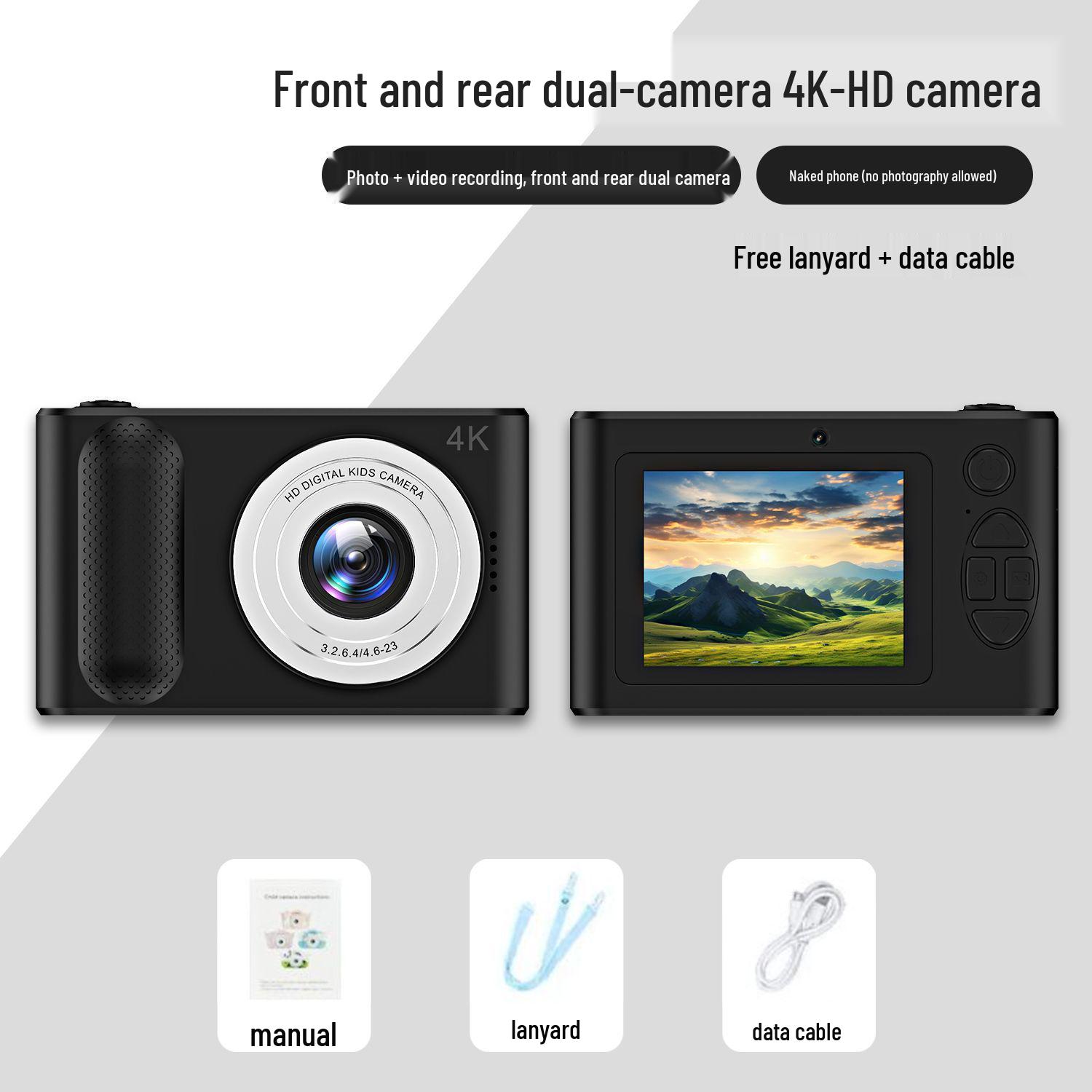 

P1 HD Mini Dual Camera 4K Digital Student DSLR - Kids Multifunctional Photography чорний