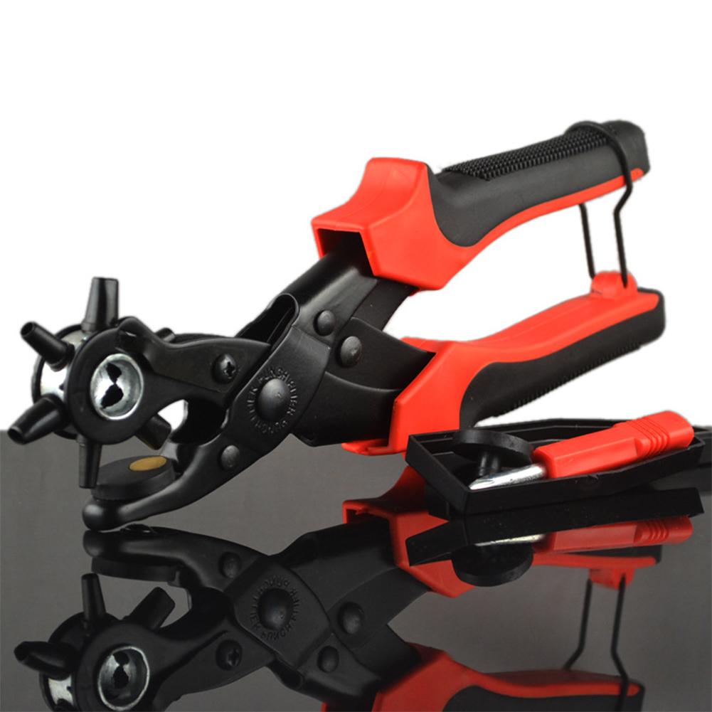 Heavy Duty Strap Leather Hole Punch Hand Plier Belt Punch Revolving DIY Tools