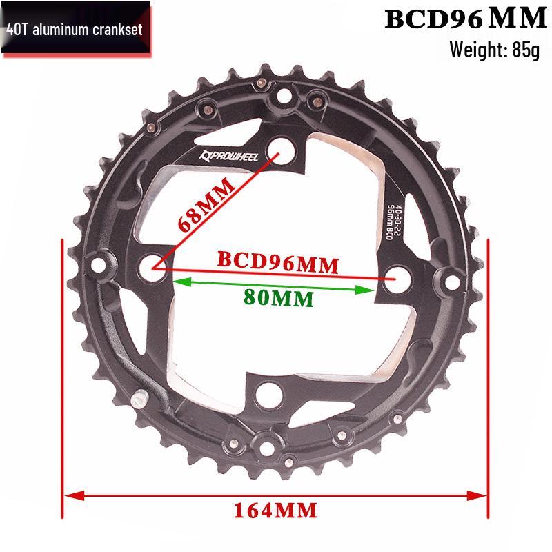Mountain Hollow 3-Piece Crankset: 42T/44T/32T Chainring, 9/10-Speed Replacement