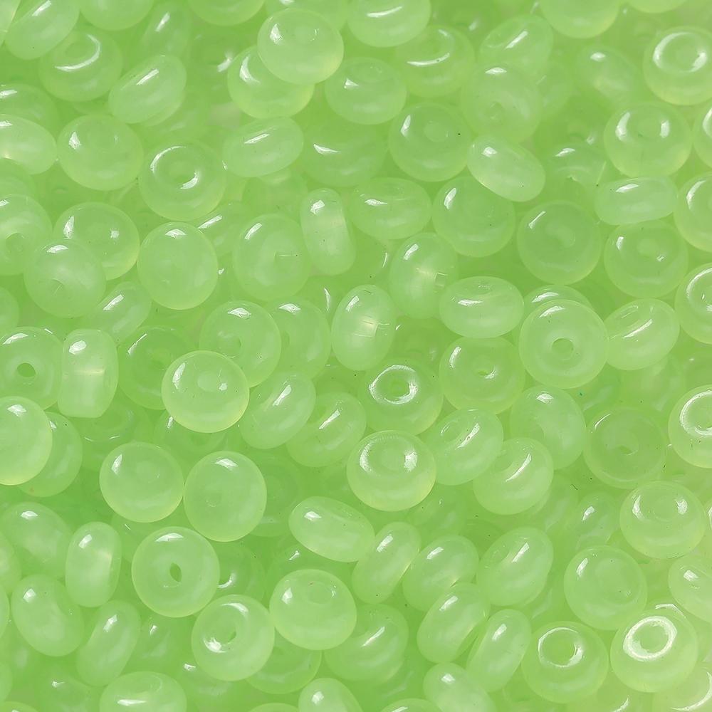 50pcs Glass Imitation Jade Beads Flat Round Spacer Beads Assortments for DIY Necklaces Bracelets Jewelry Making Accessories