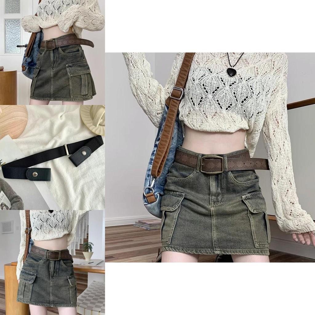 Vintage Western Style Embossed Womens Belt In Ethnic Brown With Free Tool Puncher