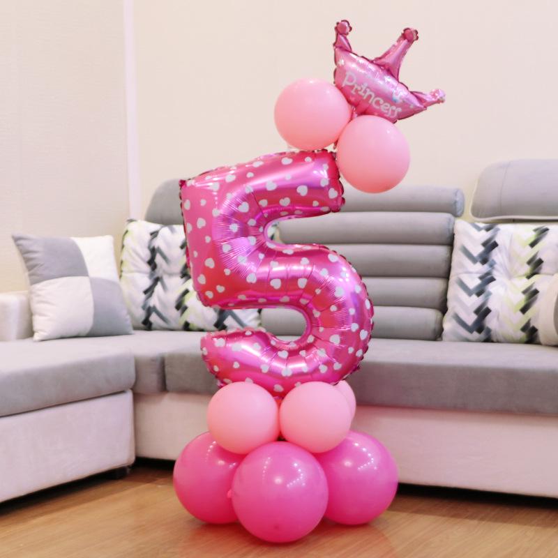 32 Inch 0-9 Number Foil Balloons Set Wedding Anniversary Balloon Baby Shower Birthday Balloons Party Supplies