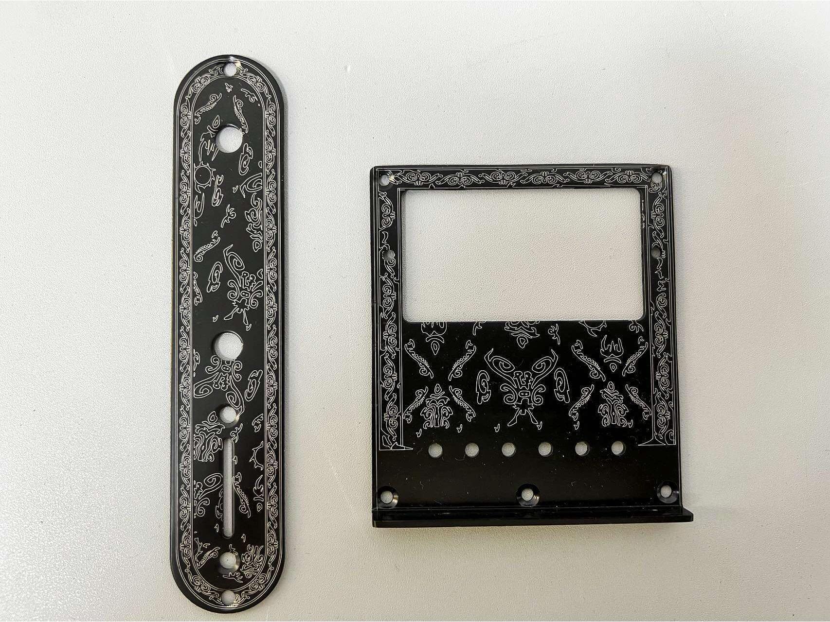 High-Grade TL Roller Bridge with Printed Tremolo for Electric Guitar Square Slot TL Bridge + Flat Steel Plate