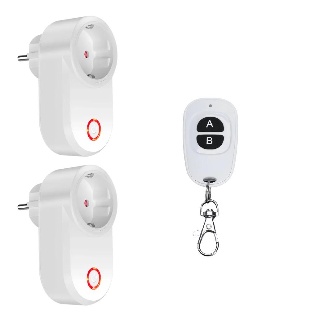 433Mhz Wireless Smart Outlet Remote Control Socket EU FR Waterproof Remote 15A 110V 220V RF Plug for Home Appliances Lamp ON OFF