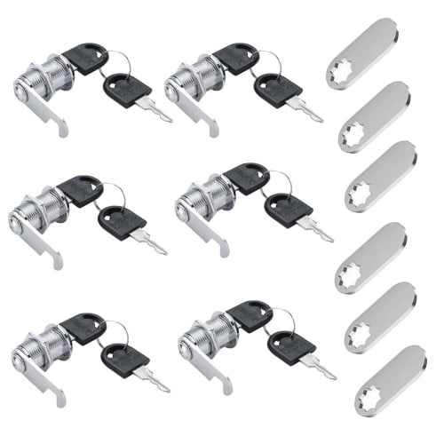 

Ailenlan 6-Piece Cam Lock Set, 30mm, for Drawers, Cabinets, Doors, and More, Includes Lock Cylinders and Auxiliary Locks for Cupboards, Mailboxes, Loc