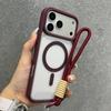 Luxury For Magsafe Magnetic Phone Case For iPhone 17 16 15  14 12 13 Pro Max 16 Plus 17Pro Air Hand Wrist Strap Clear Back Cover