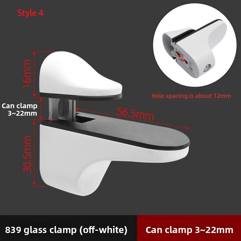 Zinc Alloy Metal Glass Clamps Adjustable 1-22mm Thickness Partition Board Holder Anti-Slip Glass Shelf Brackets DIY Installation