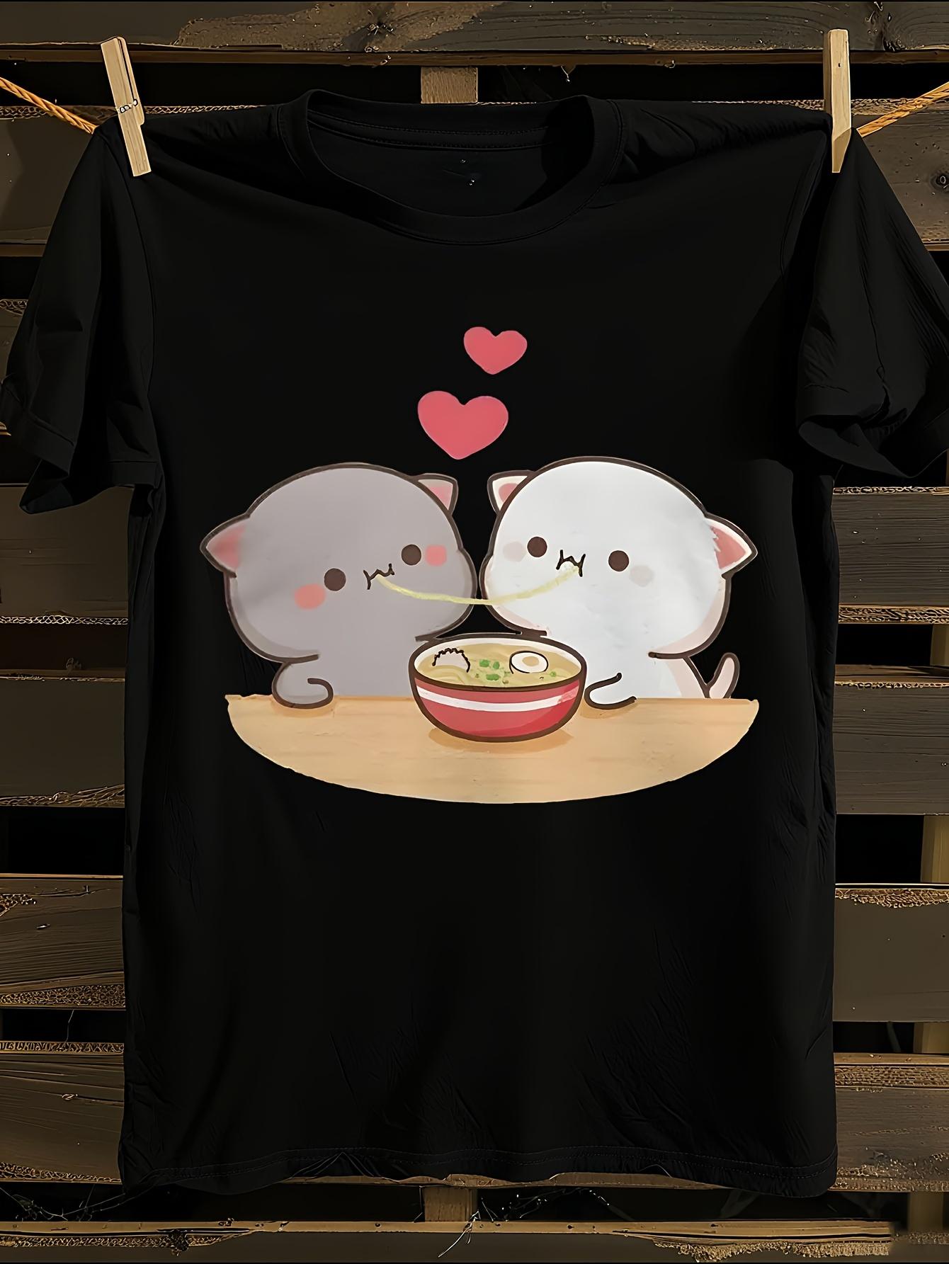 Cute Mochi -Inspired Kitten T-shirt S