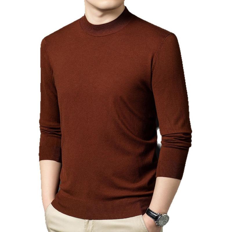 Men S Casual Loose Half Turtleneck Long Sleeve Knit Sweater For Spring Autumn