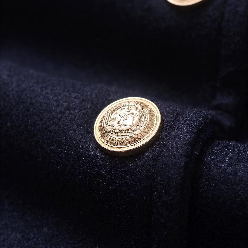 2025 Spring Women's Fashion Soft Jacket with Turn-Down Collar & Metal Button Accents