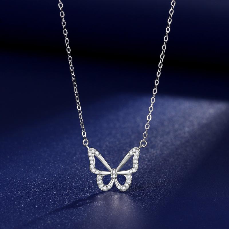 Fashion Trendy Butterfly Necklace Women's Minimalist Niche Ins Collarbone Chain Temperament Collar Pendant Jewelry