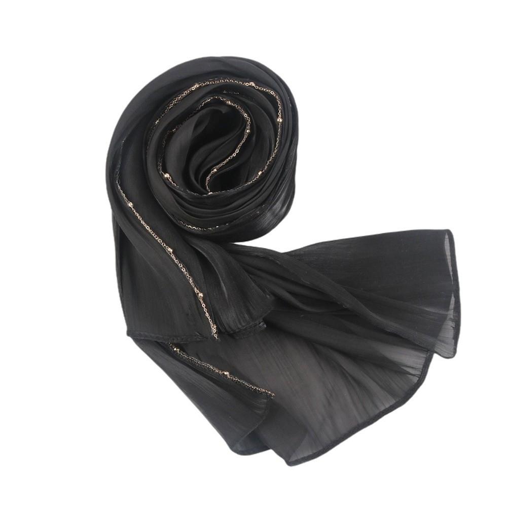 Long Ethnic Style Scarf Beads Chain Wraps Shawl Luxury Islamic Turban  Daily