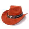 Fashion Classic Suede Equestrian Hat Men's and Women's Outdoor Travel Beach Vacation Visor Bent-brimmed Western Cowboy Hat