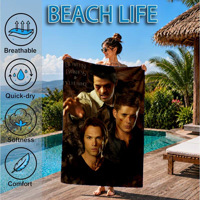 Super-natural Darkness Deliverance Beach Towel, Microfiber Beach Towel, Perfect For Pool, Beach, Travel, Home Decor Beach Party Fan gifts