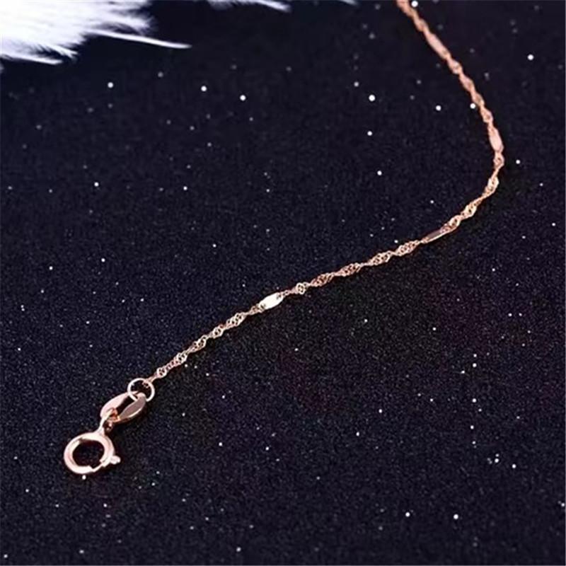 Color Gold Niche Fashion Foreign Gas Plated Rose Gold Water Ripple Sequined Necklace Trend Collarbone Chain