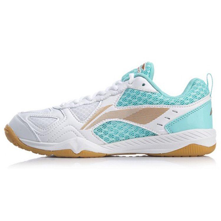 

Кроссовки для настольного тенниса Li Ning с амортизацией, нескользящие, прочные, с низким верхом, женские, белые, синие, APTP002-2