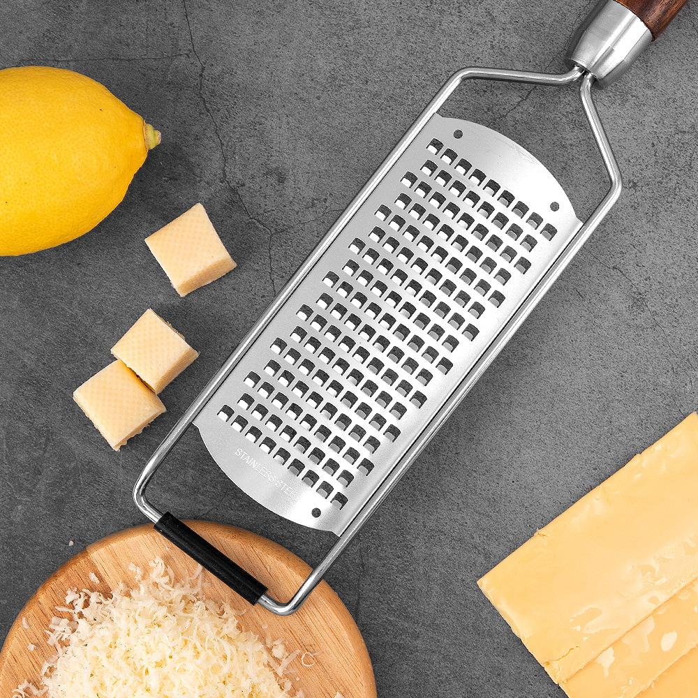 Stainless Steel Kitchen Tools Lemon Planer Cheese Planer Solid Wooden Handle Series-Fine Tooth Planer Parmesan Zester Chocolate