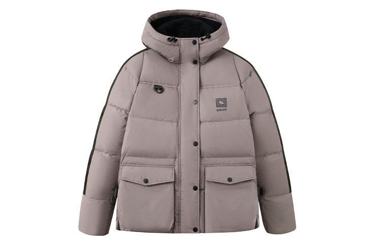Vans Down Jackets Women s Brown Hooded Moderate Quilted Down Jacket VN0A5F6OYEH L