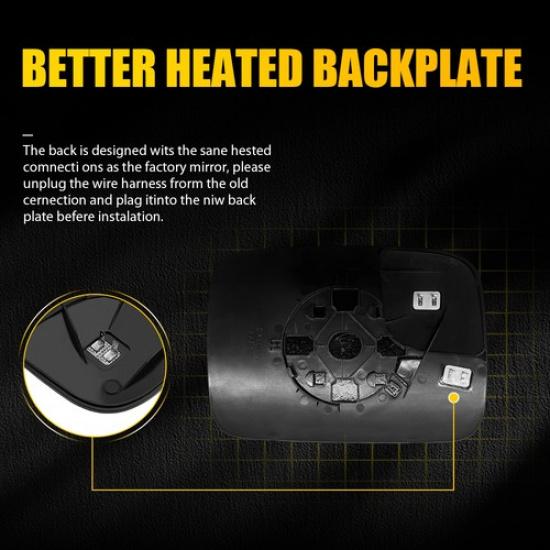 2X Front LH&RH Heated Mirror Glass For DODGE RAM 1500 2500 3500 PICKUP 2005-2008