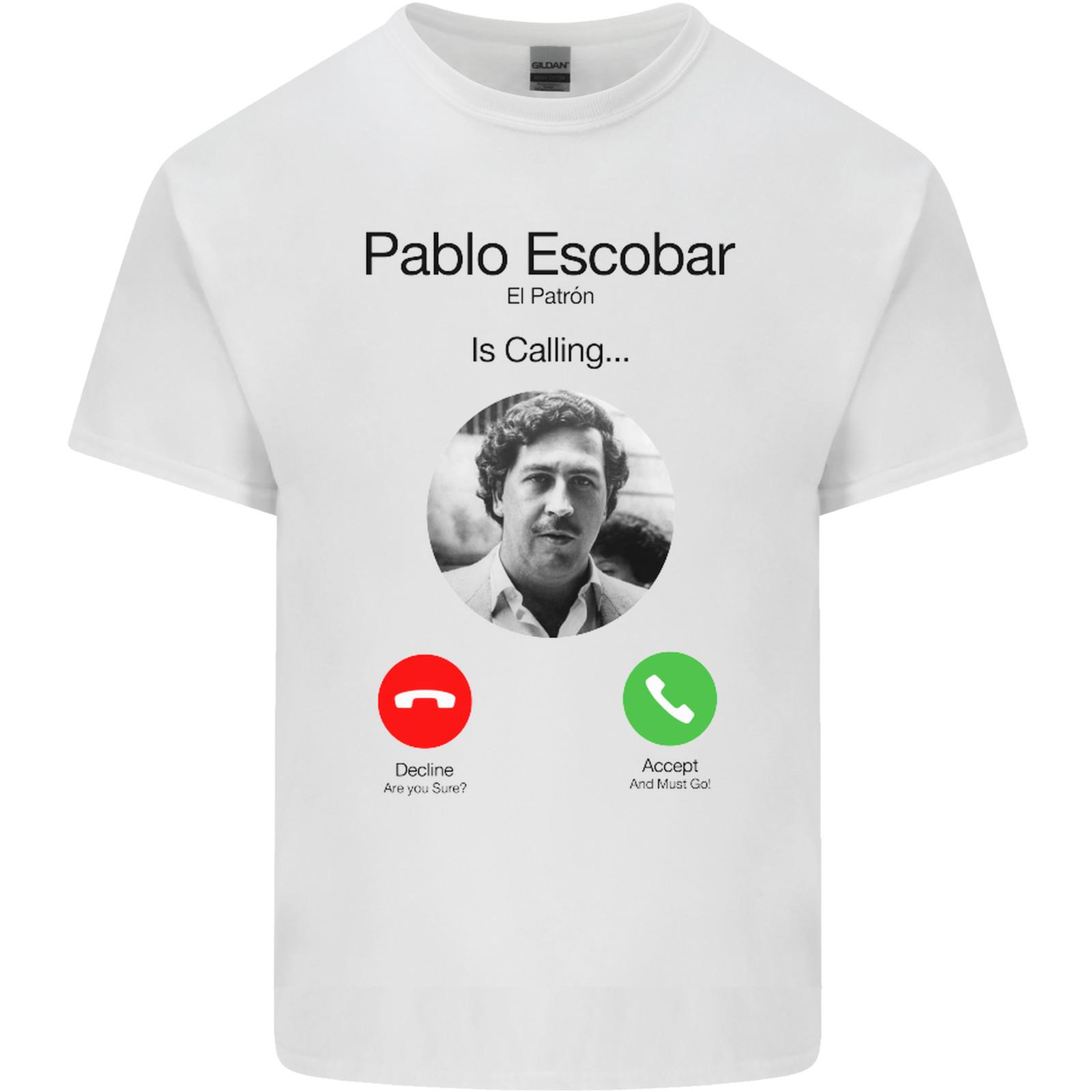 Pablo Escobar El Patron Is Calling Mens Light Cotton T-Shirt 2XL