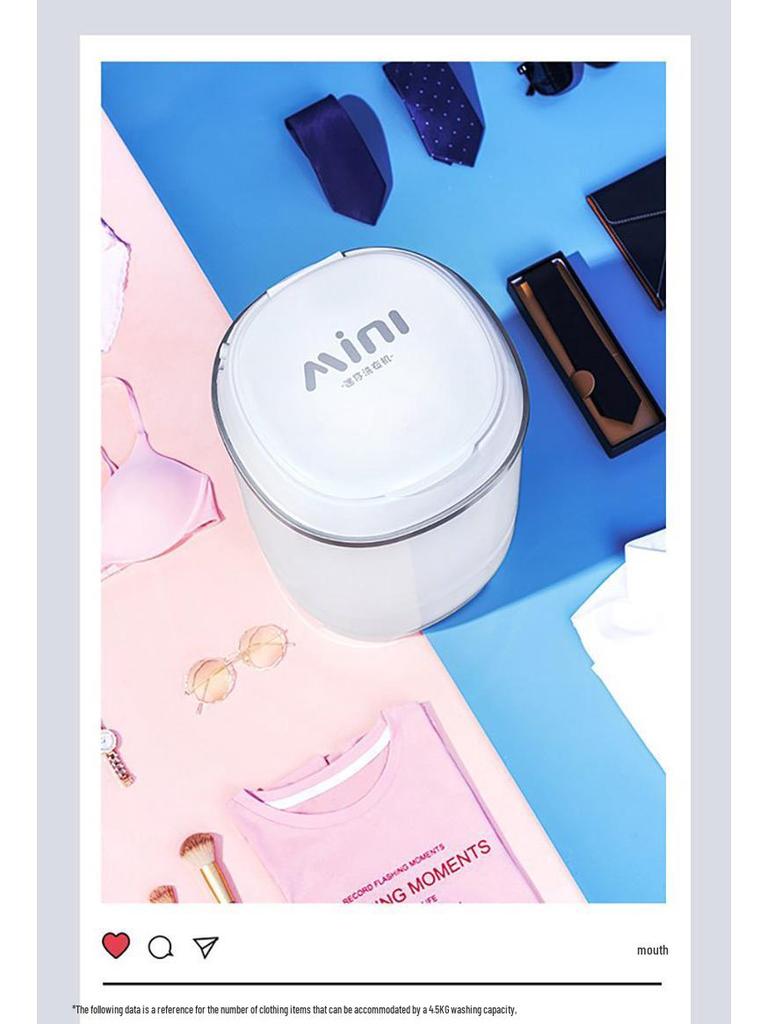 Compact Semi-Automatic Mini Washing Machine with Blue Light and Spin Function