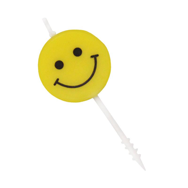 

Independent OPP Bagged Cute White Cloud Smiley Face Candle Creative Party Yellow Cartoon Smiley Face Candle Single cartoon smiley candle