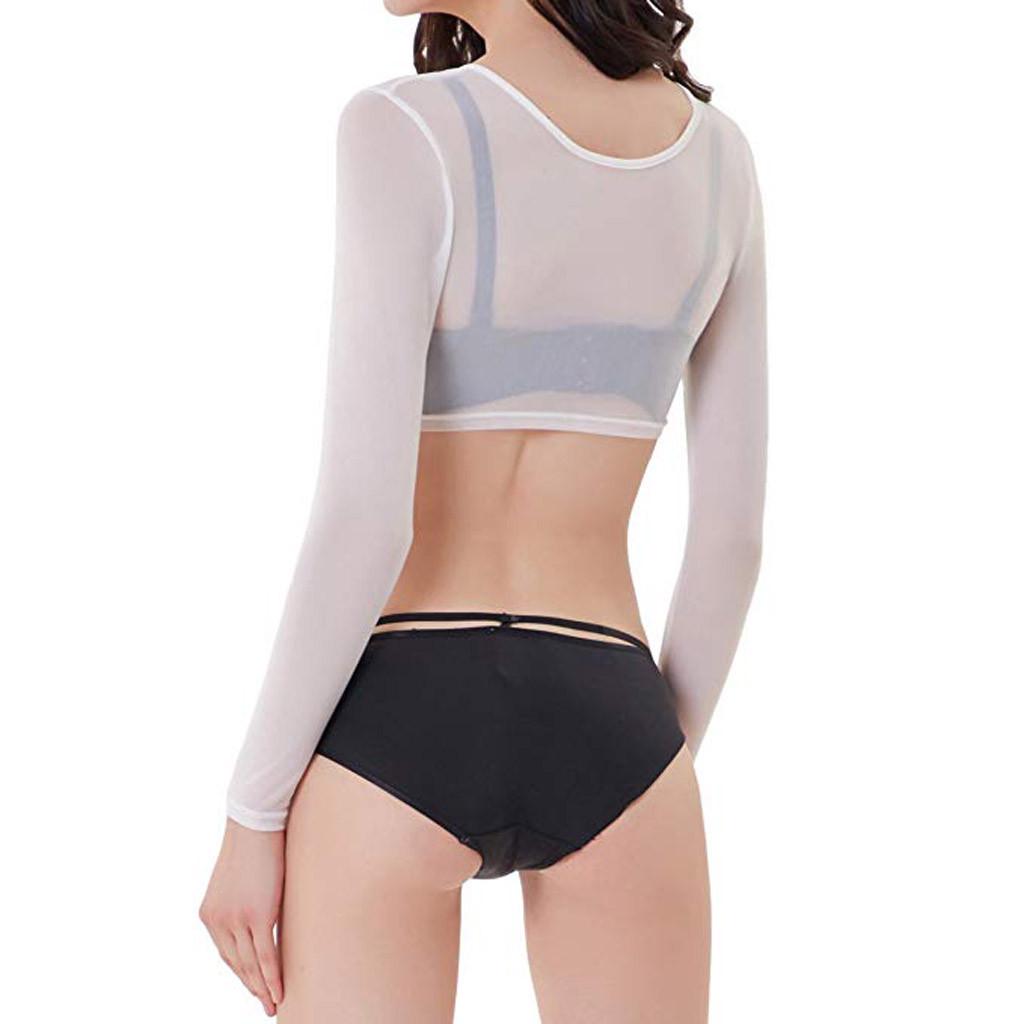 2021 Lace V-Neck See-Through Long Sleeve Crop Cardigan