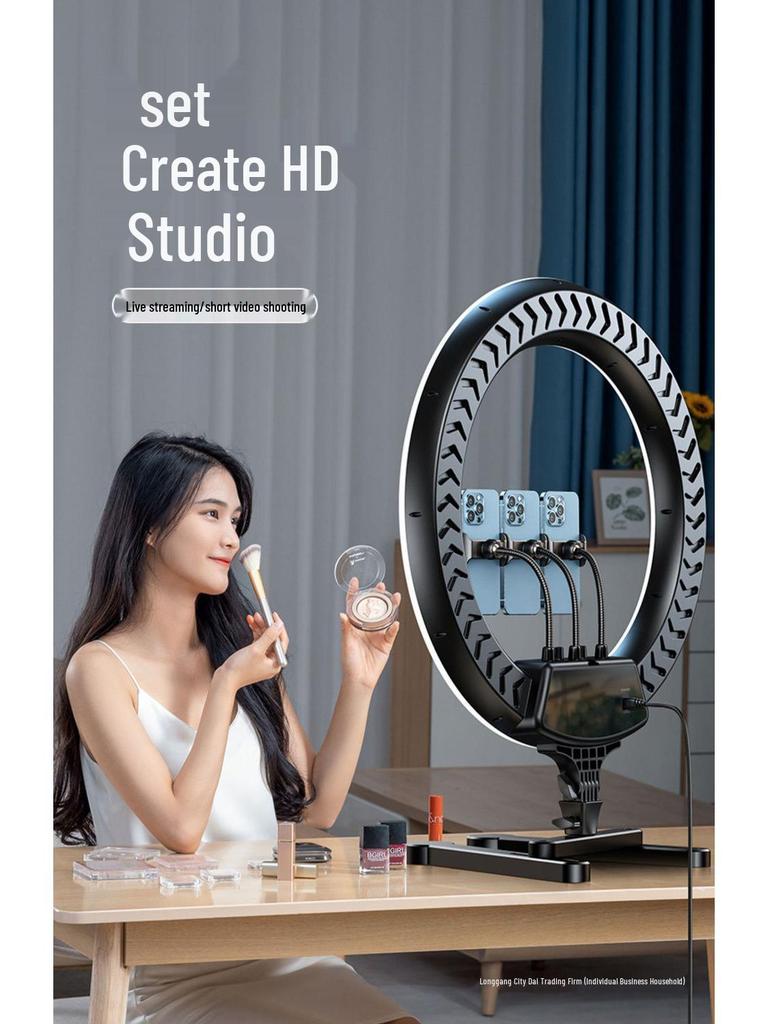 22-inch Mobile Phone Stand with Fill Light for Live Streaming & Photography