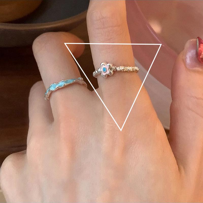 VENTFILLE 925 Sterling Silver Ring for Women Girl Gift Flower Bow Love Combination Ins Niche Jewelry Dropship Wholesale