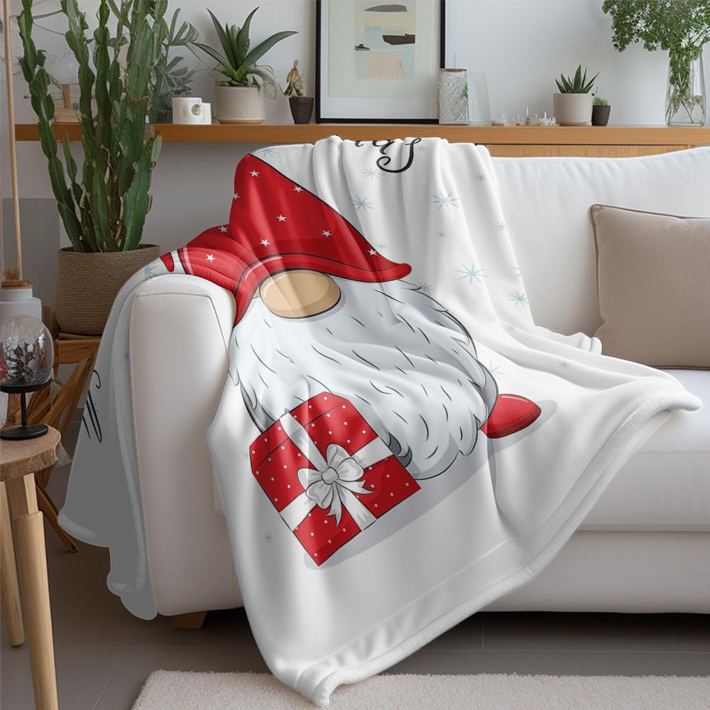 Tuniu Cute Christmas Gnome Throw Blanket Soft Plush Warm Cozy Gift for Kids & Adults Home Decor