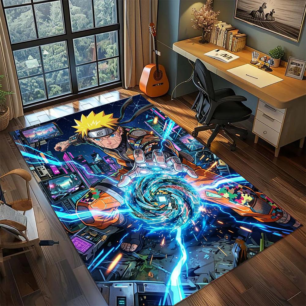 Nine-Tails Fox Kurama Rug Carpet Non Slip Washable Floor Mat Large Area Rugs for Gamer Room
