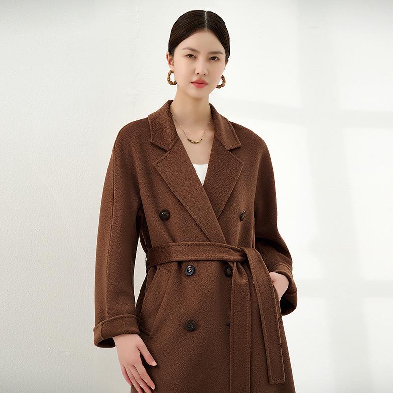 

Premium 100% Pure Cashmere Ripple Double-Faced Coat Extra Small