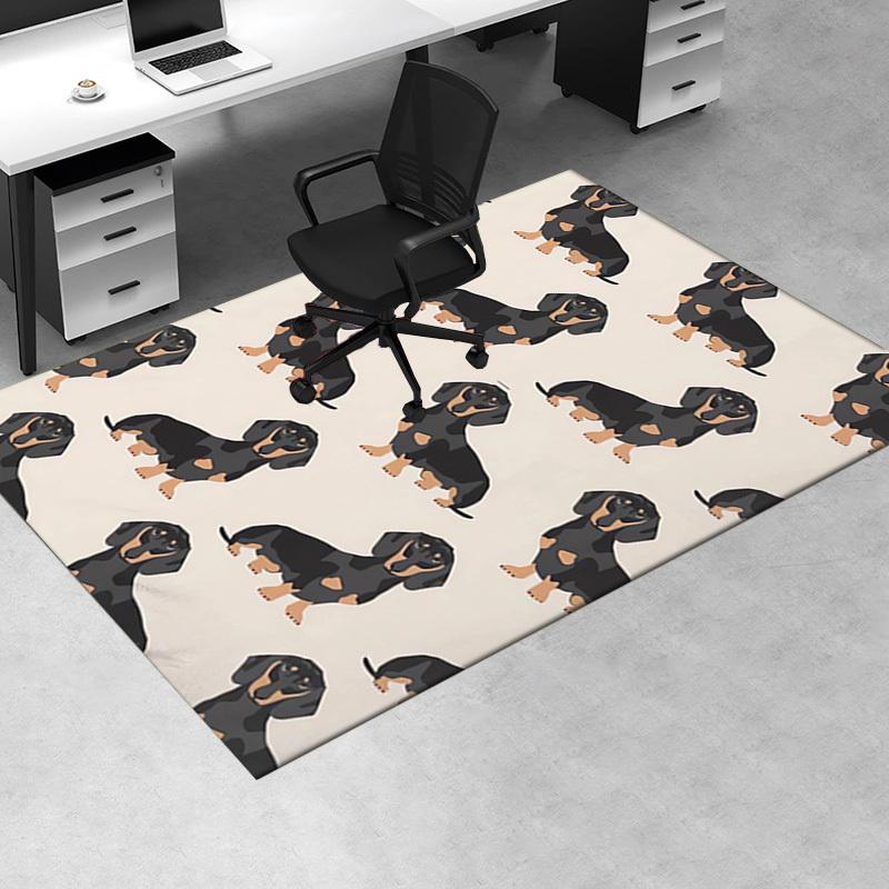 Office Carpet Dachshund Patterned Rug for Sofa Protection Under Chairs