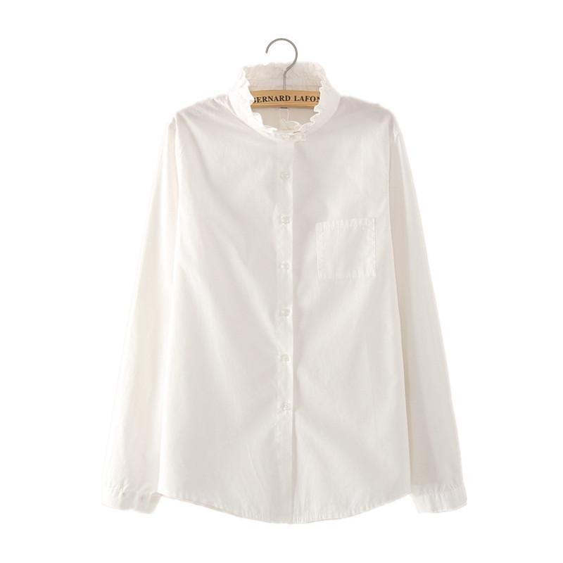 2025 Korean Fashion Women's Slim Long-Sleeved Shirt: Versatile Spring/Fall Top for Female Students