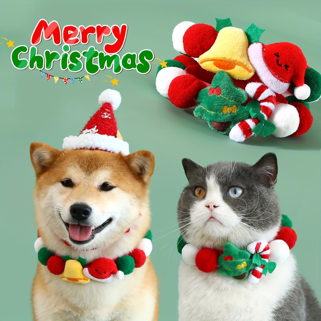 2-Piece Christmas Pet Toy Box Set for Dogs, Including Squeaky Plush Toys and Scarf Neck Wraps, Durable and Safe Chew Toys