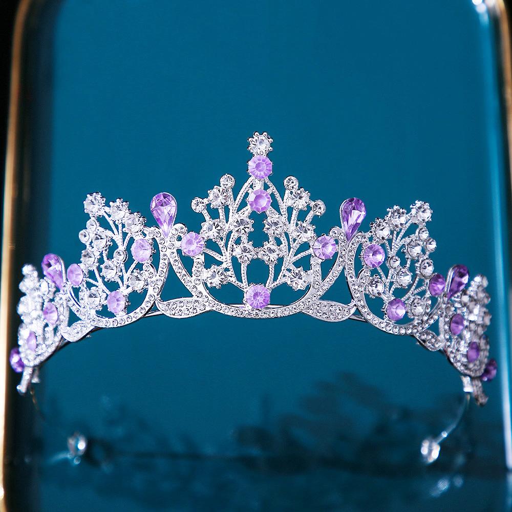 DIEZI Baroque Bridal Crown Headwear Crystal Hair Dress Accessories Tiara For Women Wedding Rhinestone Crown Hair Jewelry