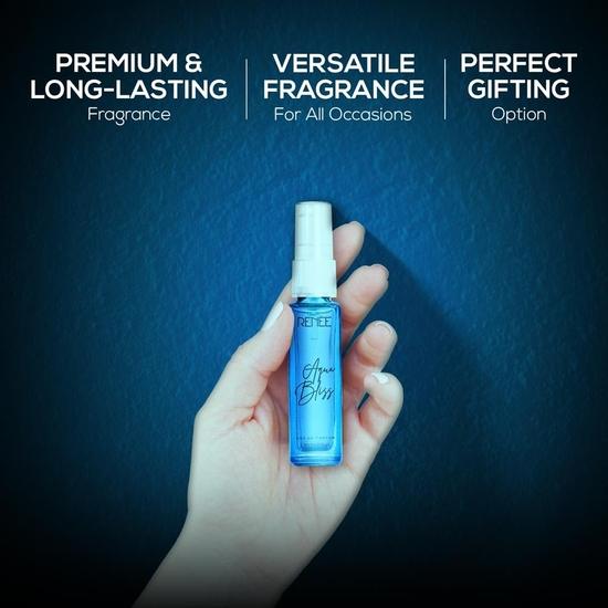 RENEE Aqua Bliss Eau De Parfum, Premium Long-lasting Fragrance With Notes of Lemon, Bergamot, Lily, Nutmeg, Cedar & Patchouli, 8 Ml
