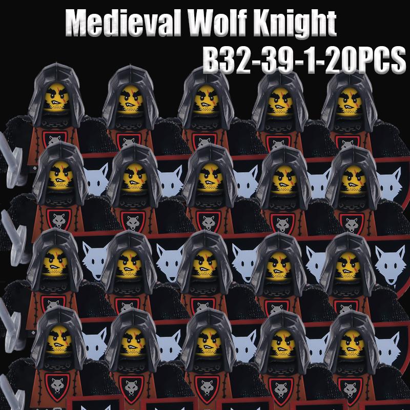 Medieval Military Soldier Series Building Blocks Castle Black Eagle Green Dragon Knights Figures Militia Accessories Bricks Toys
