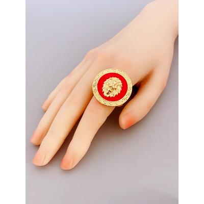 Unique Zinc Alloy Ring with Adjustable Lionhead Design Rings for Women