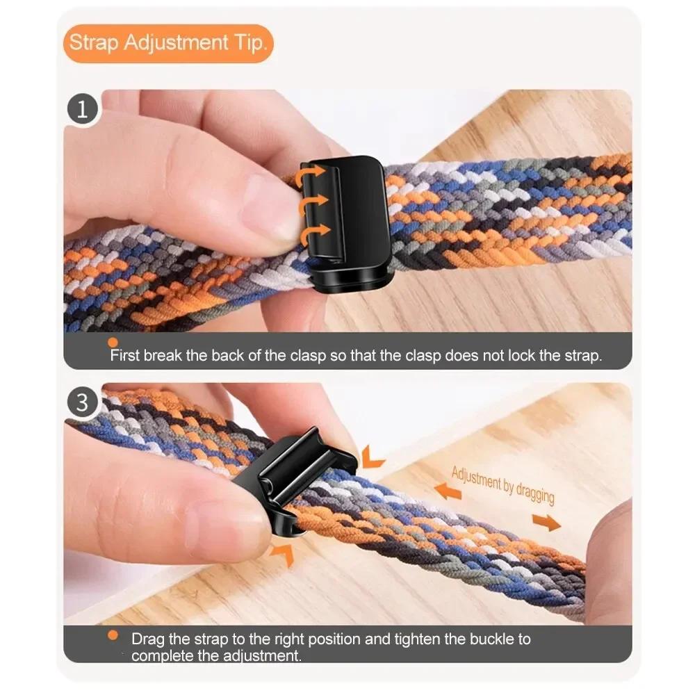 Woven nylon strap For Apple Watch 10 42mm 46mm Ultra 2 49mm 9 8 7 45mm 41mm breathable bracelet For iwatch 6 5 4 3 SE 44mm 40mm