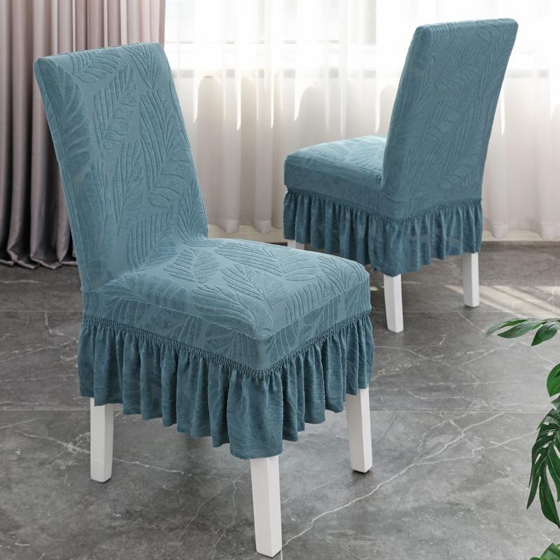 Simple Four Seasons Universal Household Chair Cover Hotel Restaurant Jacquard Skirt Elastic Chair Package Chair Cover