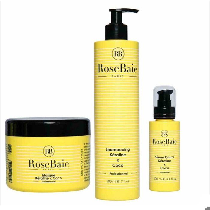 RoseBaie Huile De Coco Et Kératine Shampoing 500ml + Masque 500ml + Sérum 100ml