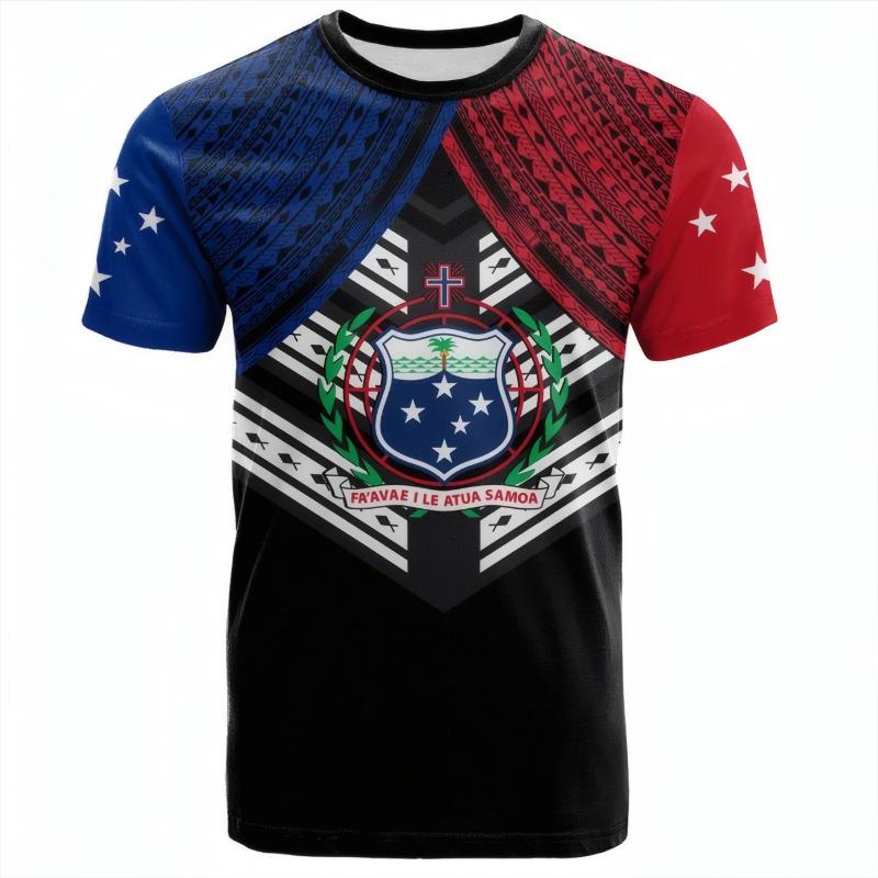 

Футболка с 3D-принтом карты Самоа, графикой флага, эмблемой Американского Самоа для мужчин и женщин, футболка с коротким рукавом, одежда в стиле ретро 6XL