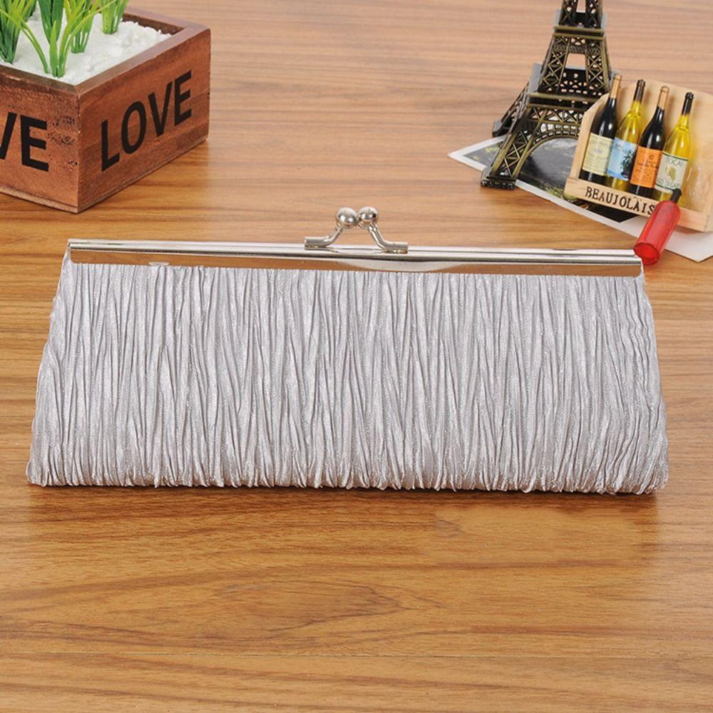 Multicolor Dinner Bag Cloth Evening Party Purse Elegant Pleated Clutch Purse Ladies