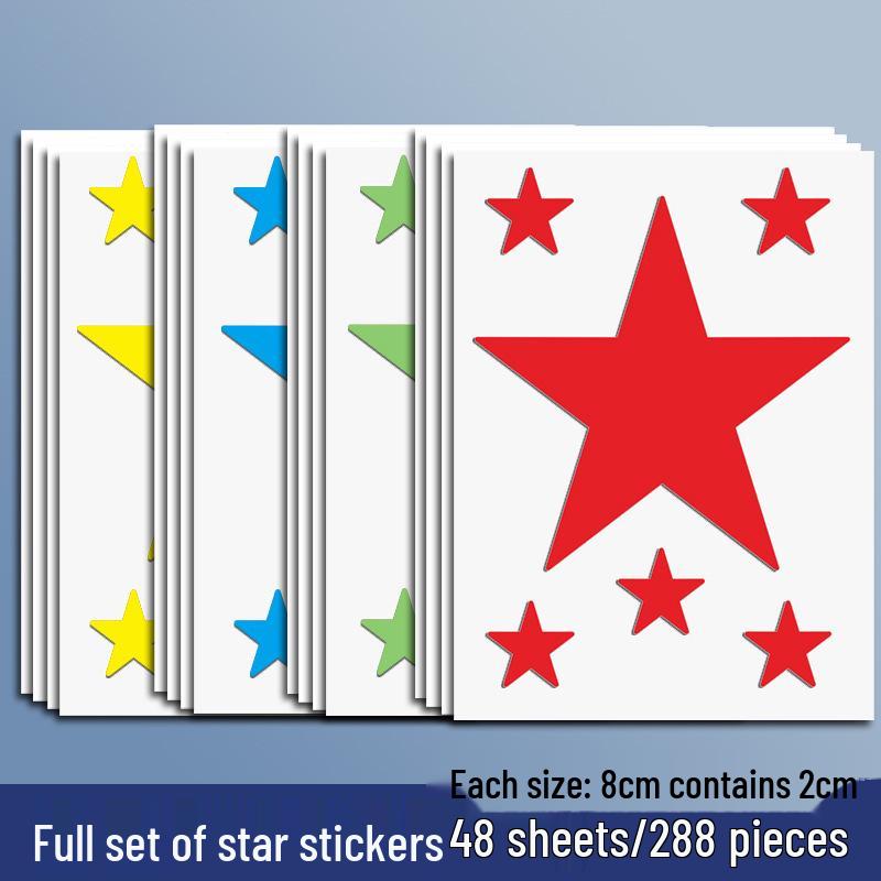 Yellow Star Reward Stickers for Kids - Smiley Face for Self-Discipline & Praise In Elementary School