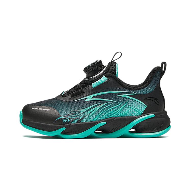 Anta Childrens Comfortable Running Shoes Kids Sneakers Black Green A12439912-2