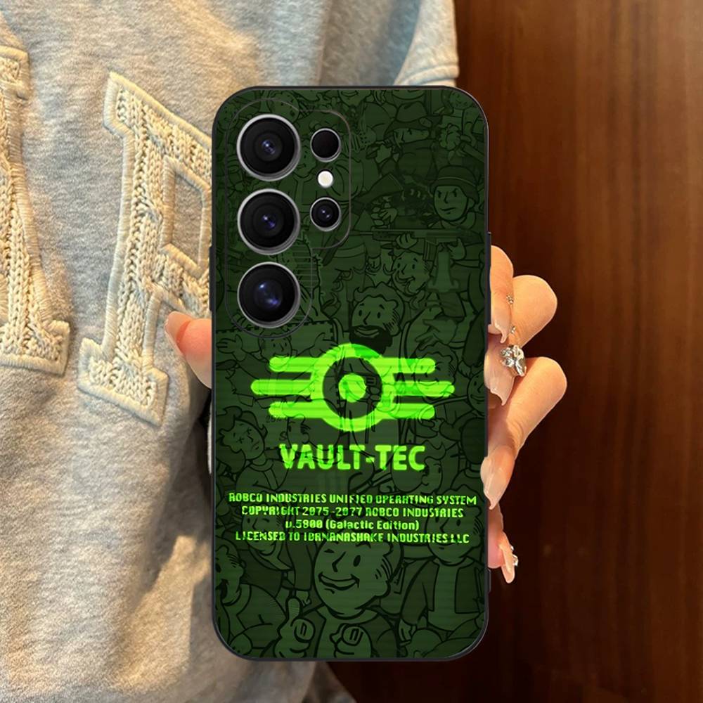 V-Vault-Tec F-Fallout Logo Phone Case For Samsung S 24 Fe 25 Ultra Plus 20 Lite 21 30 22 23 24 22 Ultra 5G Fundas Samsung S23 5G