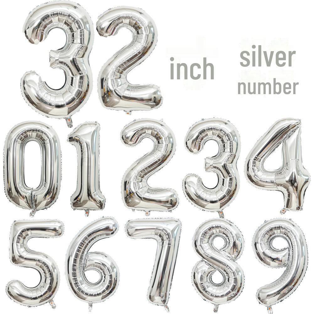 

32-дюймовый большой фольгированный воздушный шар-цифра для свадеб и вечеринок number 0