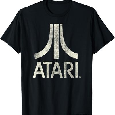 Ripple Junction X ATARI Classic Video Game Logo Design Print T-Shirt